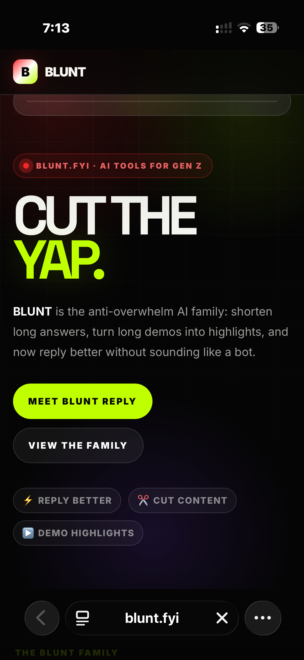 BLUNT.FYI AI tools for Gen Z